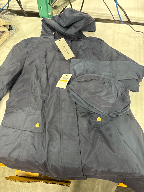 Photo 2 of Cole Haan Packable Hooded Raincoat - Indigo