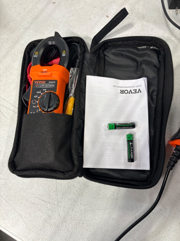 Photo 1 of VEVOR Digital Clamp Meter T-RMS, 6000 Counts, 600A Clamp Multimeter Tester, Measures Current Voltage Resistance Data Retention, w/NCV for Home Appliance, Railway Industry Maintenance (AC/DC Current) AC/DC Current 6000 Counts