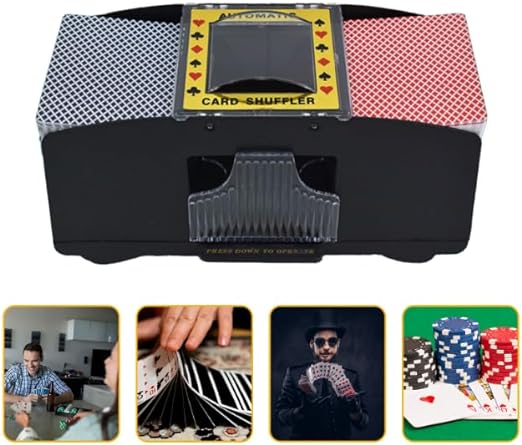 Photo 1 of Unniweei Automatic Card Shuffler 1/2/4/6 Decks, Electric Battery-Operated Shuffler, Casino Card Game for Poker, Home Card Game, UNO, Phase10, Texas Hold'em, Blackjack, Home Party Club Game 1-4 Decks