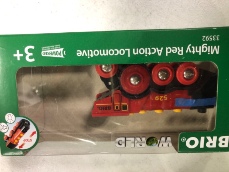 Photo 1 of Brio World 33592 Mighty Red Action Locomotive | Battery Operated Toy Train & World - 33683 Double Suspension Bridge | 5 Piece Toy Train Accessory for Kids Age 3 and Up Locomotive + Suspension Bridge