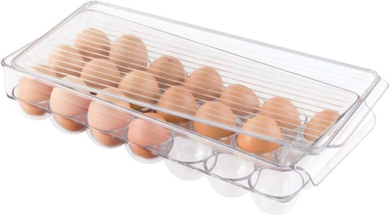 Photo 1 of **NO LID** iDesign Plastic Egg Holder for Refrigerator with Handle , Fridge Storage Organizer for Kitchen, Set of 1, Clear