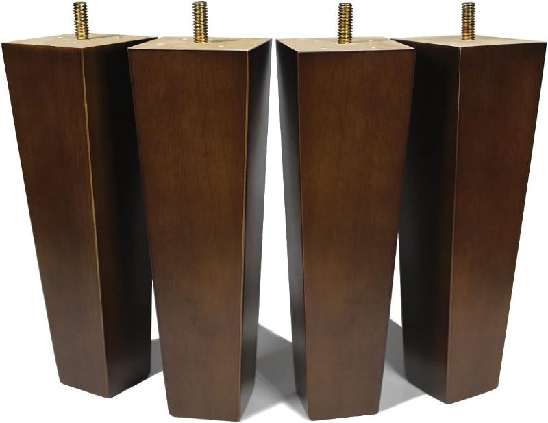 Photo 2 of 
AORYVIC Wood Furniture Legs 8 inch Sofa Legs Set of 4 Square Replacement Legs Brown for MCM Ottoman Armchair Recliner Coffee Table Dresser
