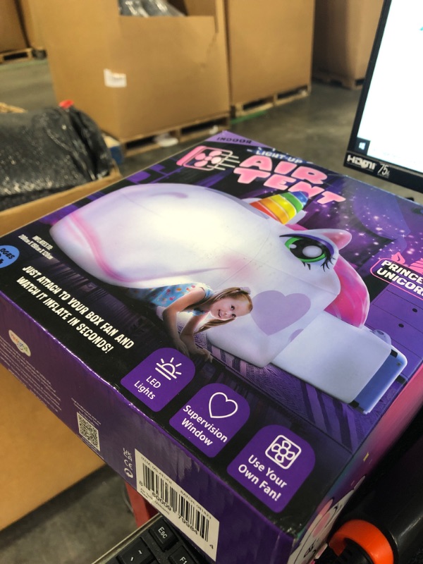 Photo 2 of Light-Up Air Tent, Inflatable Blow Up Tent - Unicorn Toys, 30 Seconds Setup - Kids Toys, Age 3 4 5 6 7 8 Years Old - Fort Building - Birthday Gift Idea for Boys and Girls Ages 4-6 (Unicorn)