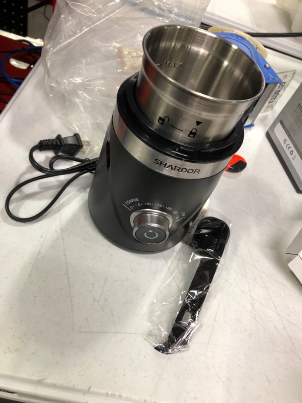 Photo 1 of SHARDOR Adjustable Coffee Grinder Electric, Herb Grinder, Spice Grinder, Coffee Bean Grinder, Espresso Grinder with 1 Removable Stainless Steel Bowl, Black