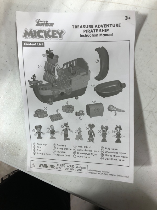 Photo 3 of Disney Junior Mickey Mouse Funhouse Treasure Adventure Pirate Ship with Bonus Figures, 18-piece Toy Figures and Playset, Officially Licensed Kids Toys for Ages 3 Up, Amazon Exclusive