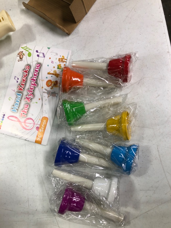 Photo 1 of Hand Bells, 8 Note Musical Handbells Set with 10 Songbook Musical Toy Percussion Instrument for Toddlers Children Kids for Children's Day Family Activity School and Church (Classic Edition)