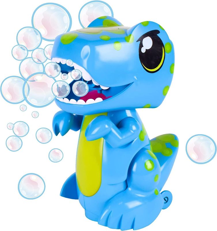 Photo 1 of Maxx Bubbles Bump N' Go Bubble Dino | Bubble Machine for Kids with Lights Sounds and Movement | Bubble Solution Included - Sunny Days Entertainment, Blue