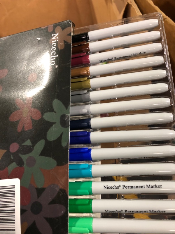 Photo 1 of Nicecho Permanent Markers, 30 Colored Fine Point Marker Pens, Waterproof Marker Works on Paper, Plastic, Wood, Metal and Glass