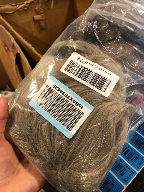 Photo 1 of Aisaide Short Blonde Highlight Pixie Cut Wig with Curtain Bangs Side Part Light Brown Layered Shaggy Wavy Wig Synthetic Highlight Blonde Bob Wig for Women T22/613