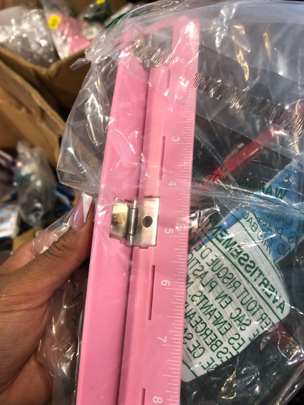 Photo 1 of WORKLION 3 Ring Hole Puncher for Binders,Pink,with 10" Ruler, Plus Paper-chip Tray Design,Paper line up Guide,5 Sheets Capacity… Pink 1