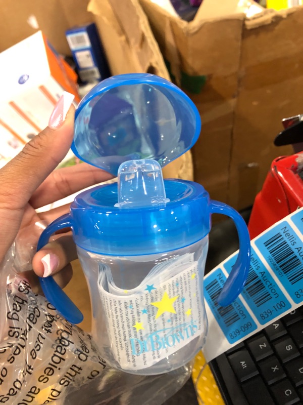 Photo 1 of Dr. Brown's Polypropylene (PP) Transition Sippy Cup with Soft Spout - Blue - 6oz - 6m+ (Pack of 2) 6 oz, Blue, 2 Pack