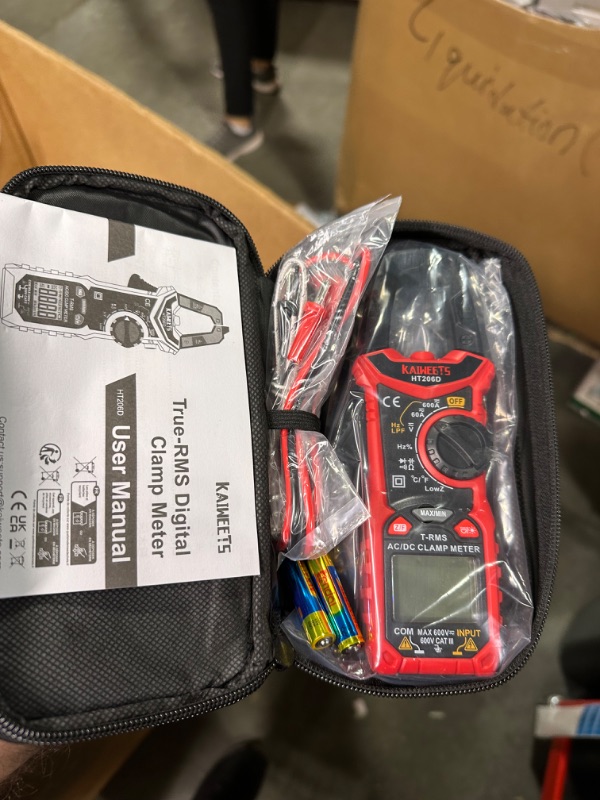 Photo 4 of KAIWEETS HT206D Digital Clamp Meter T-RMS 6000 Counts, Multimeter Voltage Tester Auto-ranging, Measures Current Voltage Temperature Capacitance Resistance Diodes Continuity Duty-Cycle (AC/DC Current)