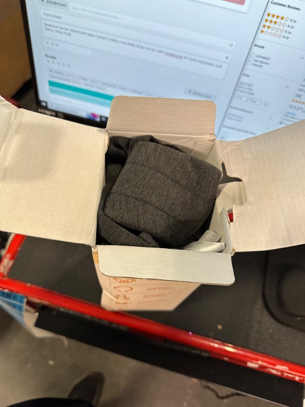 Photo 1 of Newborn Carrier, MOMTORY Baby Carrier(7-25lbs), Cozy Baby Wrap Carrier, with Hook&Loop for Easily Adjustable, Soft Fabric, Deep Grey