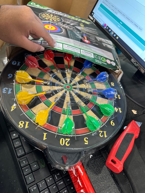 Photo 1 of Magnetic Dart Board - 12pcs Magnetic Darts (Red Green Yellow) - Excellent Indoor Game and Party Games - Magnetic Dart Board Toys Gifts for 5 6 7 8 9 10 11 12 Year Old Boy Kids