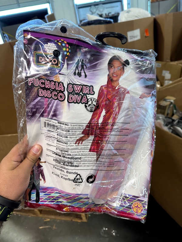 Photo 4 of Charades Girl's Fuschia Swirl Disco Diva Costume