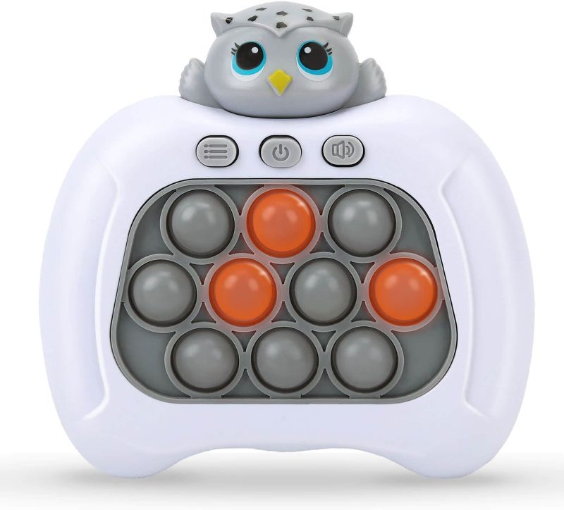 Photo 1 of HLXY Fast Push Game, Upgraded Pop Fidget Light Up Bubble Handheld Game Toys, Electronic Quick Push Game Fidget Sensory Toys for Autistic Children, Great Birthday for Boys Girls & Teens Owl