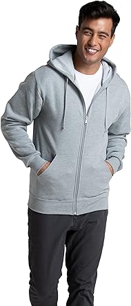 Photo 1 of Fruit of the Loom Eversoft Fleece Hoodies, Pullover & Full Zip, Moisture Wicking & Breathable, Sizes S-4X Full Zip Large Grey Heather