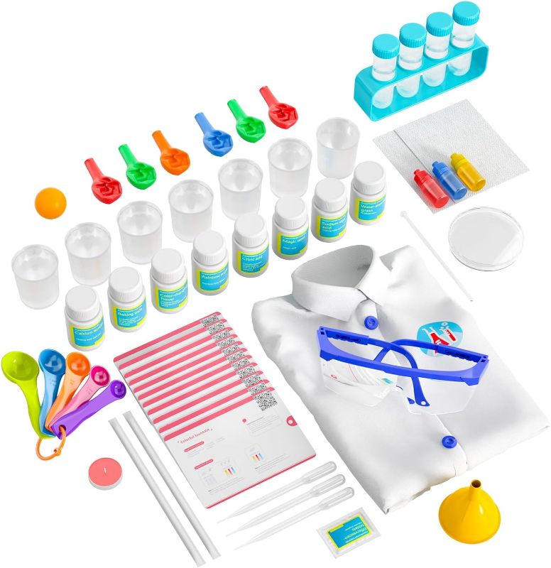 Photo 1 of 240+ Lab Experiments Science Kit for Kids 4-6-8-12, STEM Educational Scientific Toys for Boys Girls with Lab Coat Scientist Costume & Goggle, Chemistry Set Birthday for Kids Boys Girls
