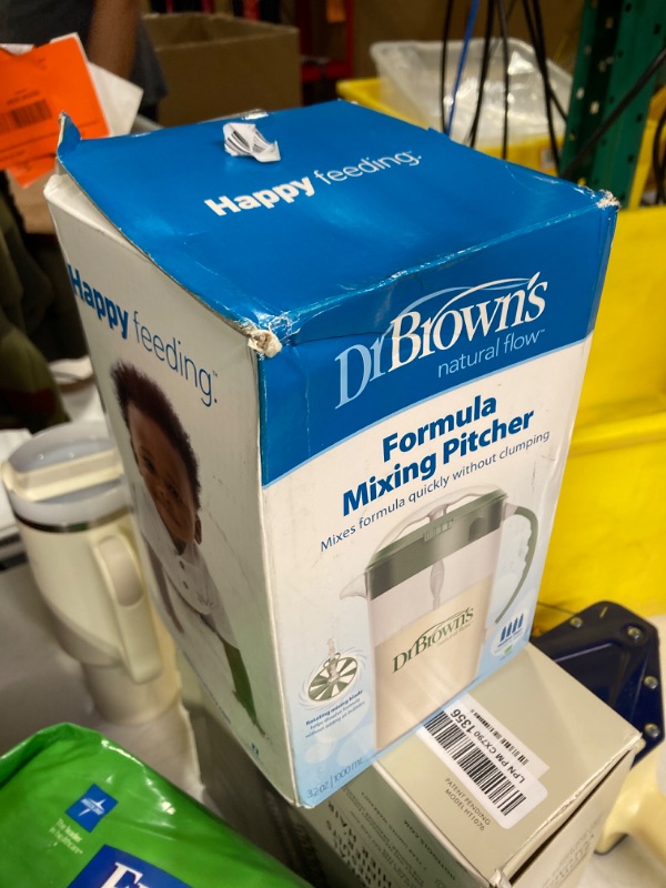 Photo 1 of Dr. Brown's Baby Formula Mixing Pitcher with Adjustable Stopper, Locking Lid, & No Drip Spout, 32oz, BPA Free, Olive