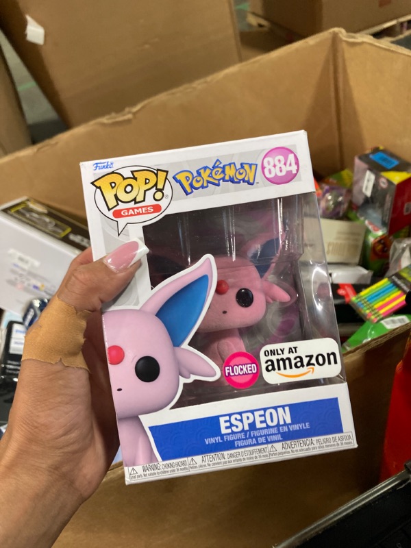 Photo 1 of Funko Pop! Games: Pokemon - Espeon Flocked, Amazon Exclusive