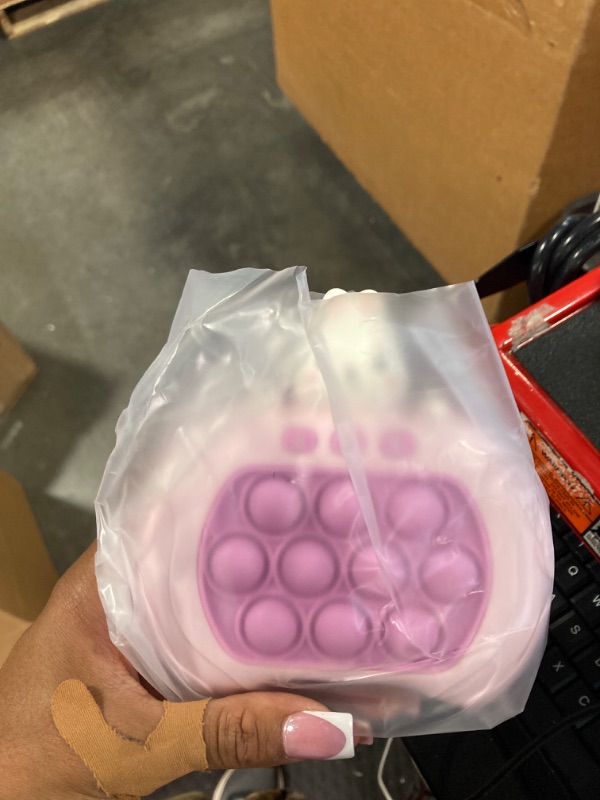 Photo 1 of Ideashop Pop Fidget Game for Kids Adult, Handheld Quick Push Bubble Toy Pop It Pro Light Up Game, 4 Modes, More Challenging Travel Portable Puzzle Game Machine, for Kids 3+ Years Old Birthday Gift Rabbit