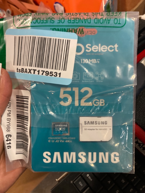 Photo 2 of SAMSUNG EVO Select Micro SD-Memory-Card + Adapter, 512GB microSDXC 130MB/s Full HD & 4K UHD, UHS-I, U3, A2, V30, Expanded Storage for Android Smartphones, Tablets, Nintendo-Switch (MB-ME512KA/AM)