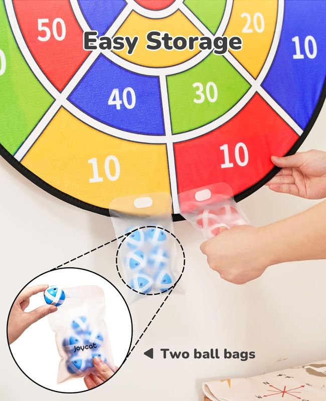 Photo 1 of 29" Large Dart Board for Kids, Double-Sided Velcro Dart Board with 12 Sticky Balls, Indoor/Outdoor Sport Fun Party Play Game Toys, Christmas Birthday Gifts for 5-7 8-12 Year Old Boys Girls
