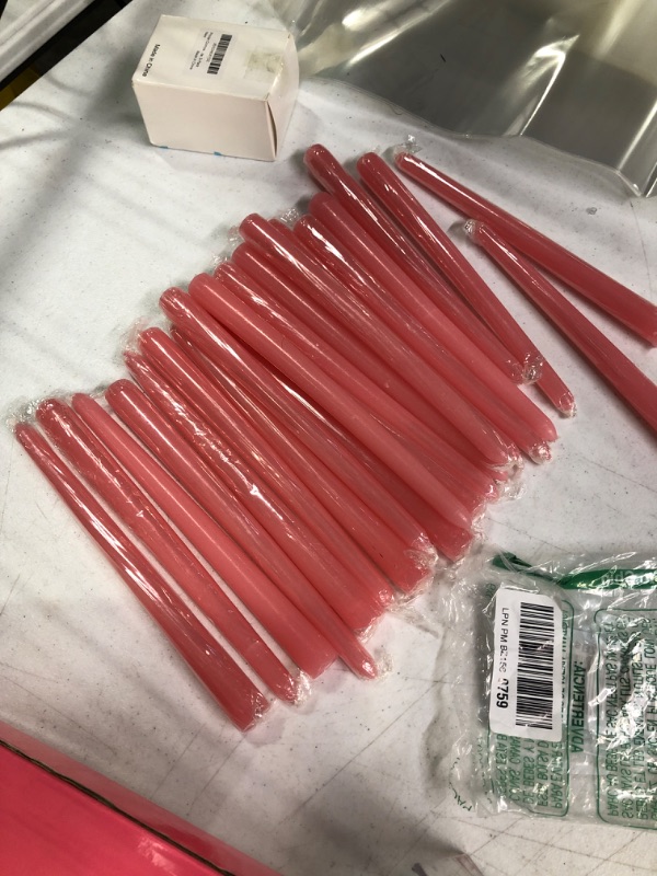 Photo 2 of 12 Pack Pink Taper Candles - Taper Candles 10 Inch Dripless, Smokeless & Unscented - 8 Hours Long Burning - Tall Candlesticks - Ideal for Weddings, Dinner Parties, Home Decor, Birthday Party
