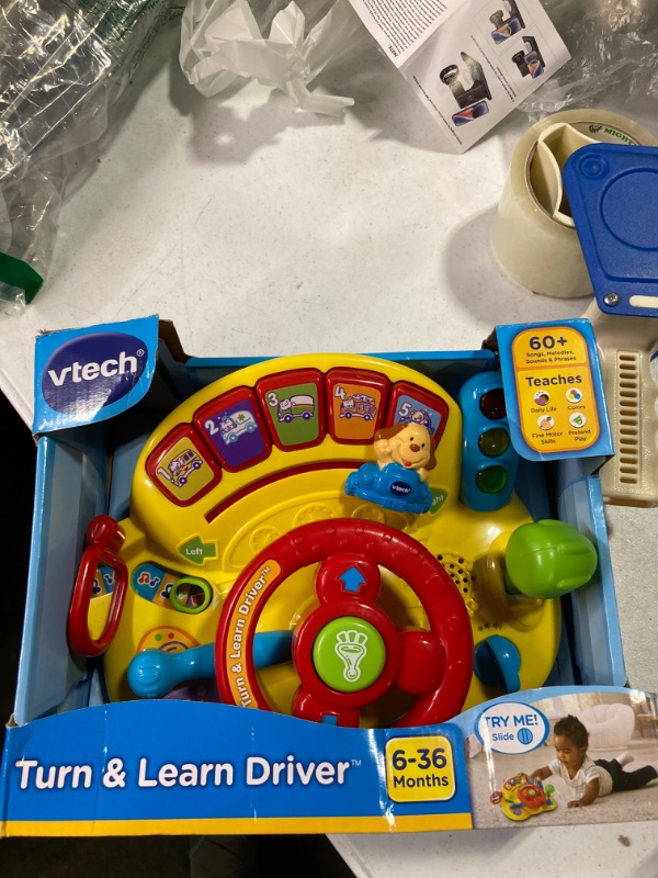 Photo 3 of **NON FUNCTIONAL SOUND** 
VTech Turn and Learn Driver, Yellow Yellow Standard Packaging