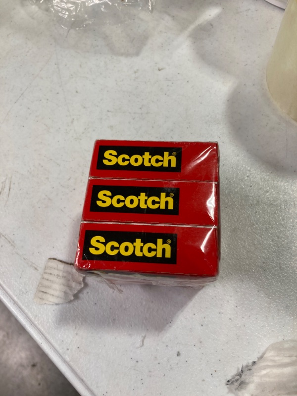 Photo 2 of Scotch Transparent Tape, 3/4 in x 1000 in, 3 Boxes/Pack (600K3)