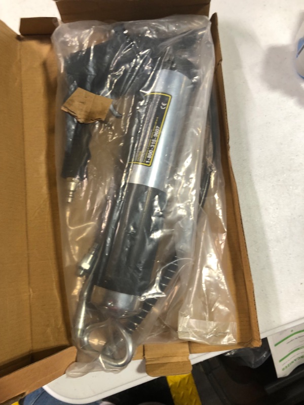 Photo 1 of Bravex Professional Pneumatic Automatic Grease Gun, Continuous Cycle Heavy Duty 6000 PSI Air Compressor Grease Gun with Flex Hose 18 Inch Pneumatic Grease Gun