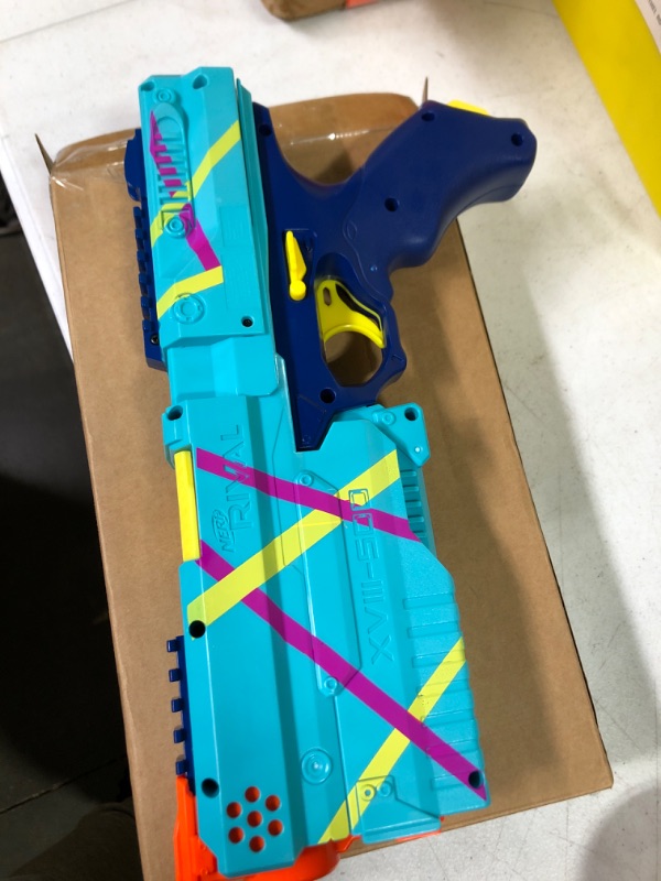 Photo 1 of *** MISSING PARTS***NERF Rival Kronos XVIII-500 Blaster, Breech-Load, 5 Rounds, Spring Action, 90 FPS Velocity, Teal Color Design (Amazon Exclusive)