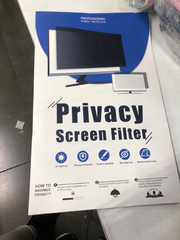 Photo 2 of [2-Pack] 24 Inch Computer Privacy Screen Filter for 16:9 Widescreen Monitor, Removable Eye Protection Anti Glare Blue Light Filter Privacy Shield, Anti Spy...