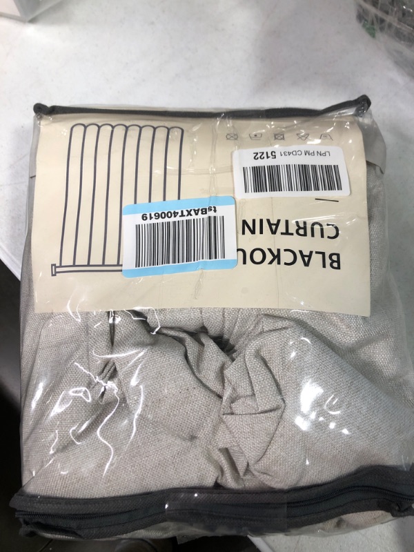 Photo 1 of 100% Blackout Shield Linen Blackout Curtains 84 Inch Long 2 Panels Set, Clip Rings/Rod Pocket Blackout Curtains No Light, Black Out Curtains & Drapes for Bedroom, 50 inches Wide Each Panel, Beige Beige 50''W x 84''L