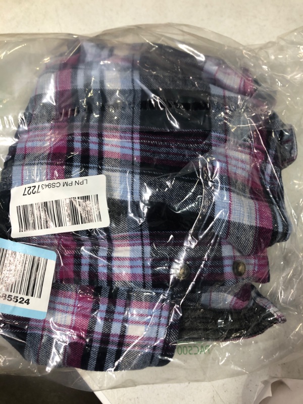 Photo 2 of Legendary Whitetails Womens Cottage Escape Flannel Long Sleeve Plaid and Solid Color Clothes, Fitted Button Down Large Violet Rave Plaid