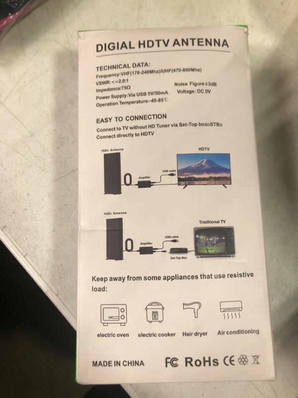 Photo 1 of HD Digital TV Antenna Long 480+ Miles Range, Support 360°Reception 8K 4K 1080p for Smart TV, Amplifier Signal Booster for Local Channels-16.4ft Coax HDTV Cable 2023 Upgraded