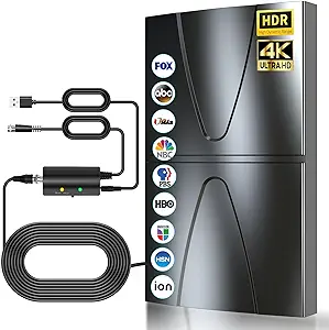 Photo 1 of HD Digital TV Antenna Long 480+ Miles Range, Support 360°Reception 8K 4K 1080p for Smart TV, Amplifier Signal Booster for Local Channels-16.4ft Coax HDTV Cable 2023 Upgraded