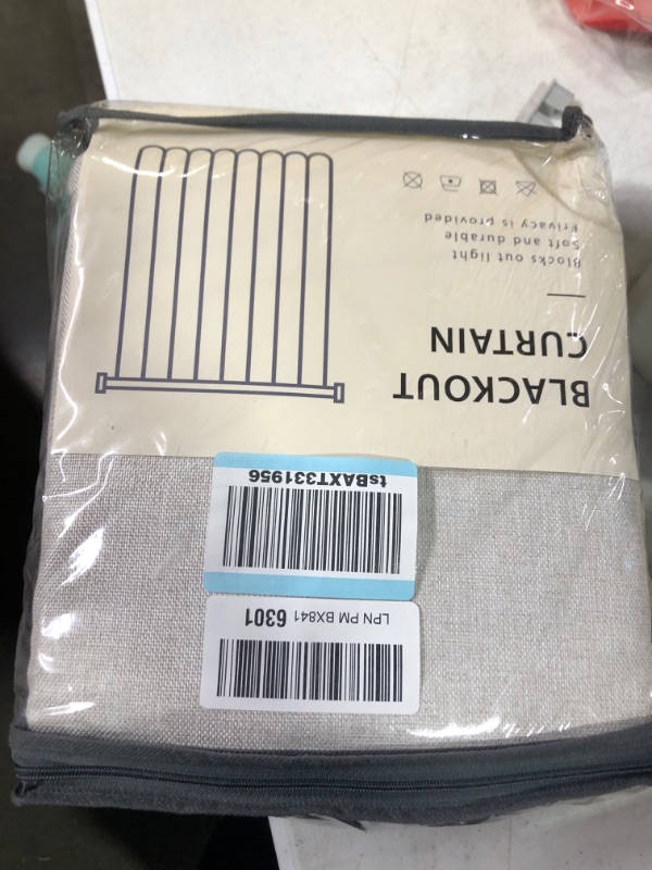 Photo 2 of 100% Blackout Shield Linen Blackout Curtains 96 Inches Long 2 Panels Set, Clip Rings/Rod Pocket Blackout Curtains No Light, Black Out Curtains & Drapes for Bedroom, 50 inches Wide Each Panel, Beige Beige 50''W x 96''L