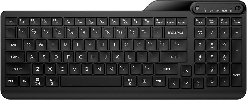 Photo 1 of HP 460 Multi-Device Bluetooth Keyboard - Multi-OS Compatible - Full-Size Keyboard w/Numpad - 12 Programmable Buttons, Quick Switch Key - 24-Month, AAA..