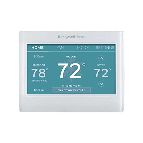 Photo 1 of Honeywell Home RTH9600WF Smart Color Thermostat Energy Star Wi-Fi Programmable Touchscreen Alexa Ready - C-Wire Required, White