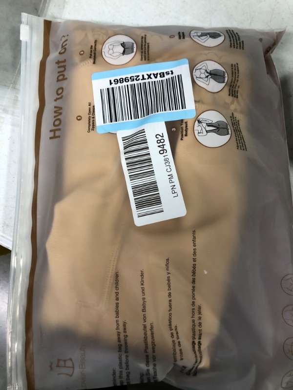 Photo 1 of Comfy BBL Stage 2 Fajas Colombians Shapewear for Women Tummy Control Post Surgery Compression Garment Large Beige-3 Row-hooks-zipper Crotch