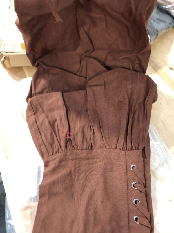 Photo 1 of Men's Ankle Banded Pants Medieval Viking Navigator Pirate Costume Trousers Renaissance Gothic Pants Small Coffee