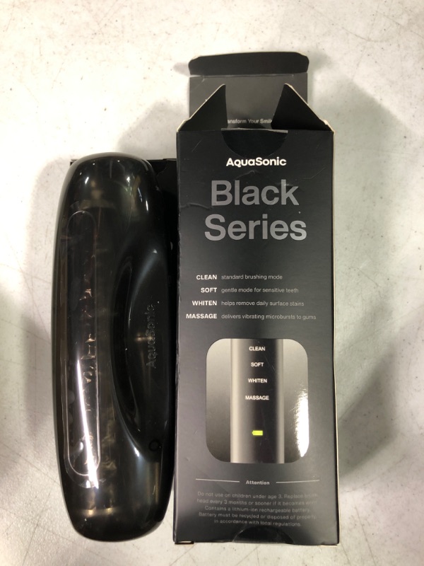 Photo 2 of Aquasonic Black Series Ultra Whitening Toothbrush – ADA Accepted Power Toothbrush - 8 Brush Heads & Travel Case – 40,000 VPM Electric Motor & Wireless Charging - 4 Modes w Smart Timer