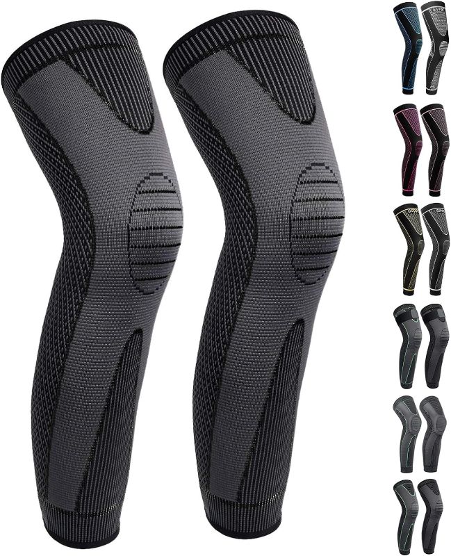 Photo 1 of Full Leg Sleeves Long Compression Leg Sleeve Knee Sleeves Protect Leg, for Man Women Basketball, Arthritis Cycling Sport