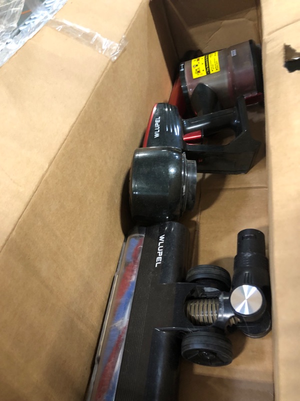 Photo 1 of ***Missing Charger***WLUPEL Cordless Vacuum Cleaner, 250W Stick Vacuum Cleaner with 30KPA Powerful Suction, Lightweight Handheld Vacuum LED Display for Carpet and Floor, Pet Hair (Hero 8-Red)