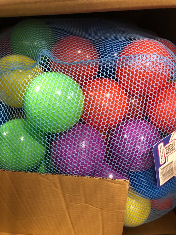 Photo 1 of 200 Count Plastic Balls for Ball Pit, Phthalate and BPA Free, Crush Proof Play Balls for Ball Pit, Pit Balls in Assorted Colors in Reusable and Durable Mesh Storage Bag with Zipper