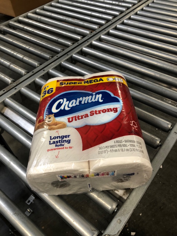 Photo 1 of Charmin Ultra Strong Toilet Paper 6 Super Mega Rolls, 363 Sheets Per Roll