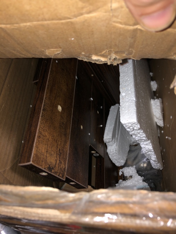 Photo 1 of USIKEY Large Vertical Shoe Rack, 8 Tiers Wooden Shoes Racks with Bottom Drawer, Top Storage & 2 Hooks, Double Shoes Storage, Modern Shoe Rack Organizer, Shoe Tower for Entryway, Hallway, Rustic Brown Double Rows 8-Tier Rustic Brown