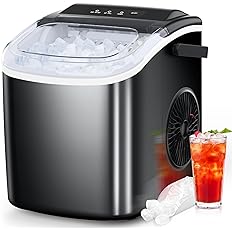 Photo 1 of COWSAR Ice Maker Countertop, Portable Ice Machine with Self-Cleaning, 26.5lbs/24Hrs, 9 Bullet Ice Cubes in 6 Mins, Ice Basket and Scoop, Ideal for Home, Kitchen, Bar, Camping
