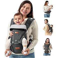 Photo 1 of besrey Baby Carrier Hip Seat, Baby Carrier Newborn to Toddler, Front Infant Carrier, Plus Size Backpack Carrier, Walking Holder Men, Harness for Carrying Infant, Happy Mom Dad Hip Carrier with Strap
